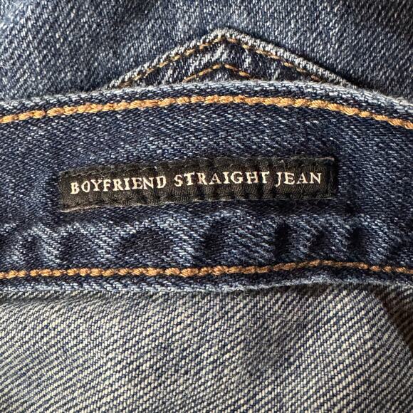 Abercrombie & Fitch SZ 28x25 Boyfriend Straight Jeans Mid-Rise Button-Fly Blue - Picture 10 of 11